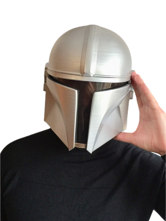 Mandalorian helmet boba fett silver painted helmet of mando from star wars inspired 3d printed